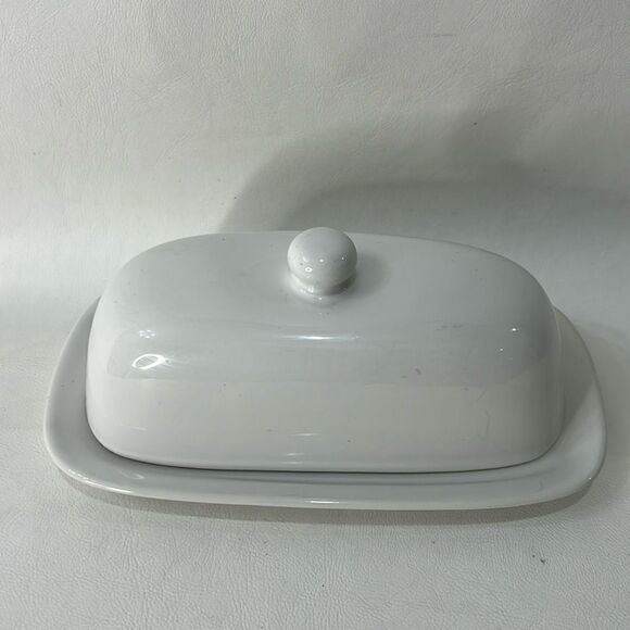 Corningware Other - Corningware Corning Butter Dish NY USA Covered White Tableware Vintage 7 In X 3